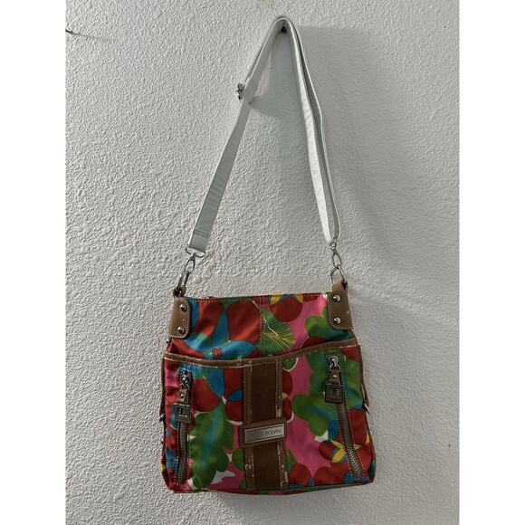 Tyler Rodan Womens Handbag Purse‎ Zippers Large Flowers Medium Bag Flaw See Pix - Picture 1 of 14